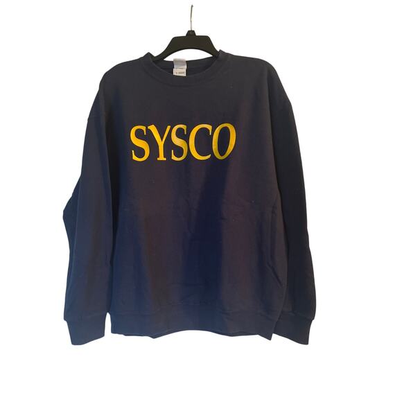 GUC Fruit of the Loom SYSCO Blue Sweatshirt Crew Neck Men's Cut Size XL - Picture 1 of 5